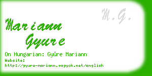 mariann gyure business card