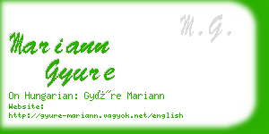 mariann gyure business card